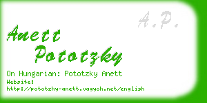 anett pototzky business card